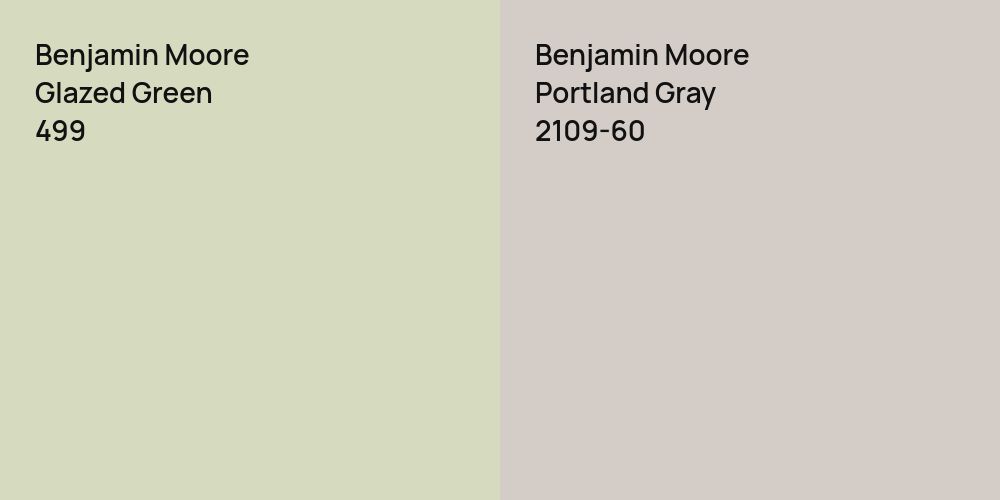 Benjamin Moore Glazed Green vs. Benjamin Moore Portland Gray