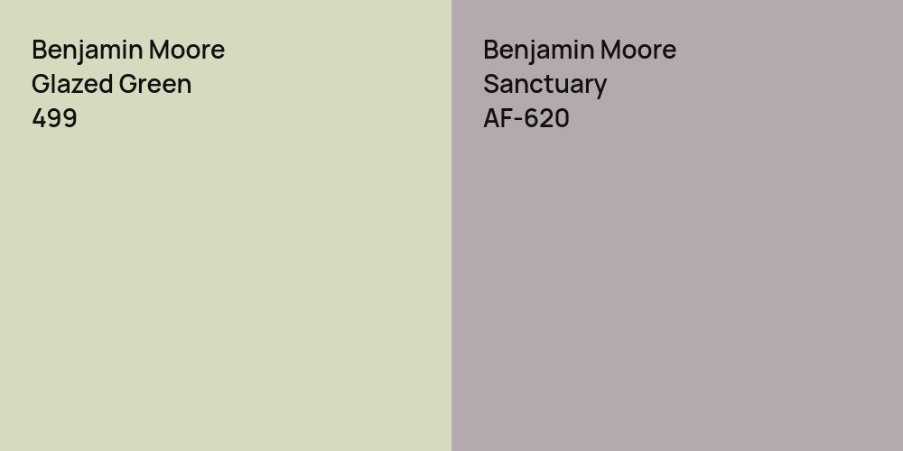 Benjamin Moore Glazed Green vs. Benjamin Moore Sanctuary