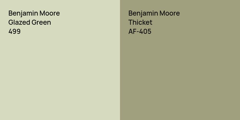 Benjamin Moore Glazed Green vs. Benjamin Moore Thicket