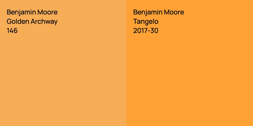 Benjamin Moore Golden Archway vs. Benjamin Moore Tangelo