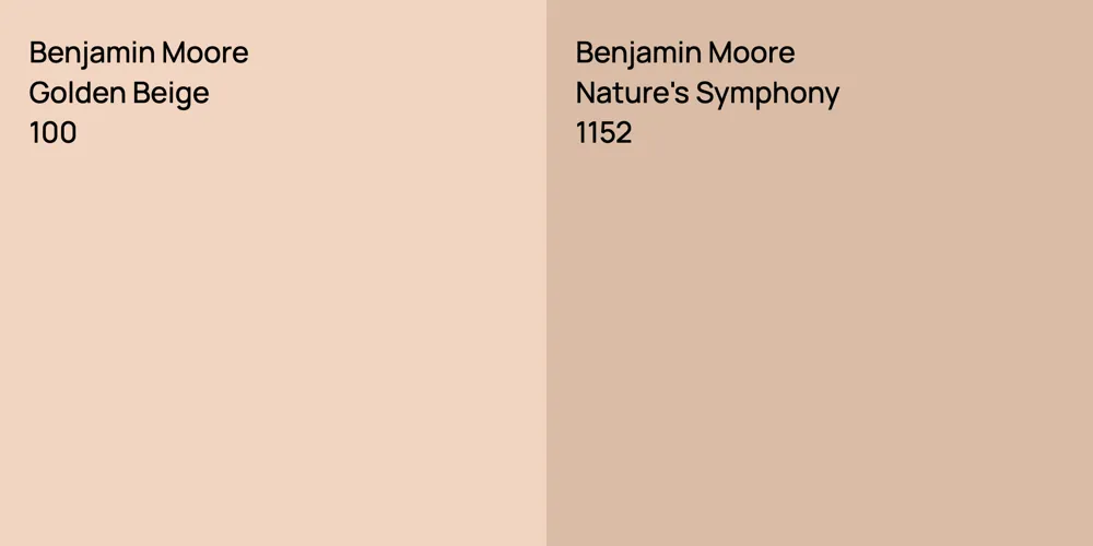 Benjamin Moore Golden Beige vs. Benjamin Moore Nature's Symphony