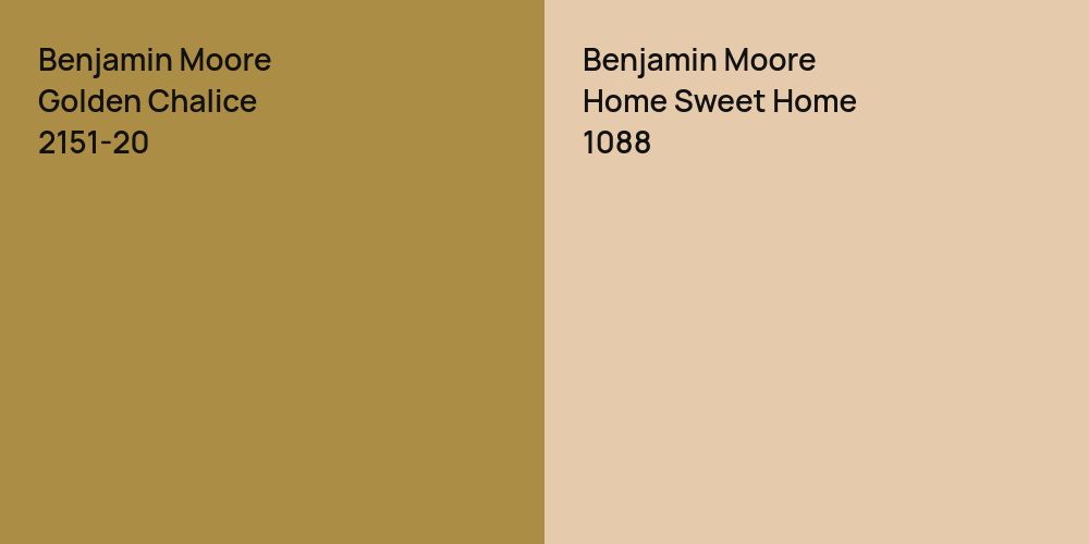 Benjamin Moore Golden Chalice vs. Benjamin Moore Home Sweet Home