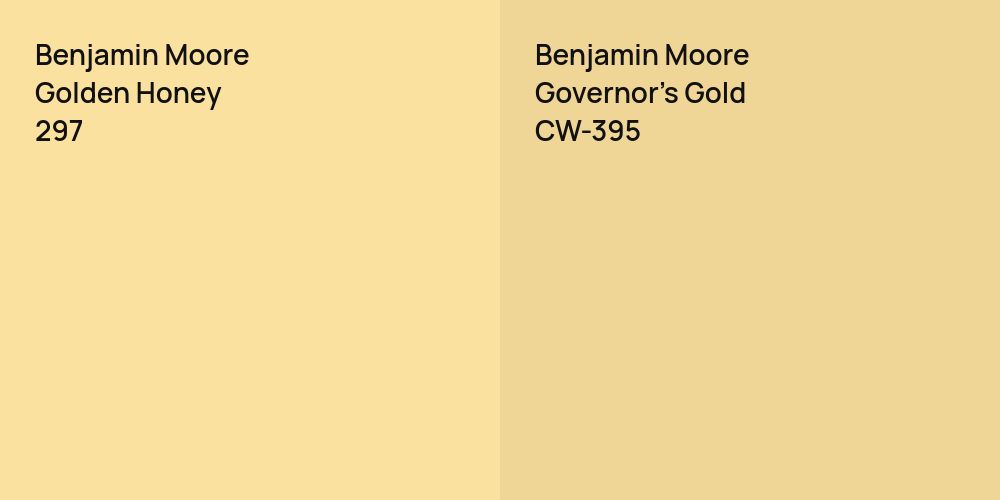 Benjamin Moore Golden Honey vs. Benjamin Moore Governor's Gold