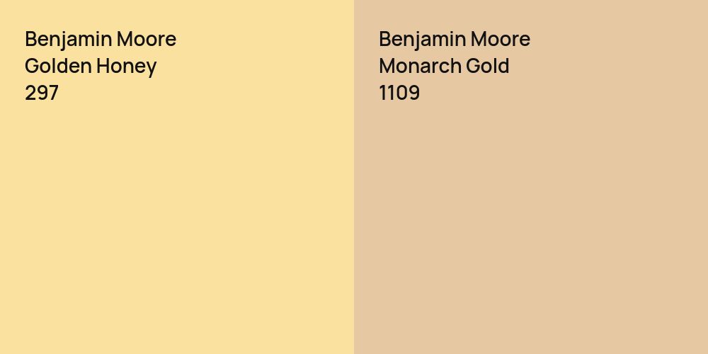 Benjamin Moore Golden Honey vs. Benjamin Moore Monarch Gold