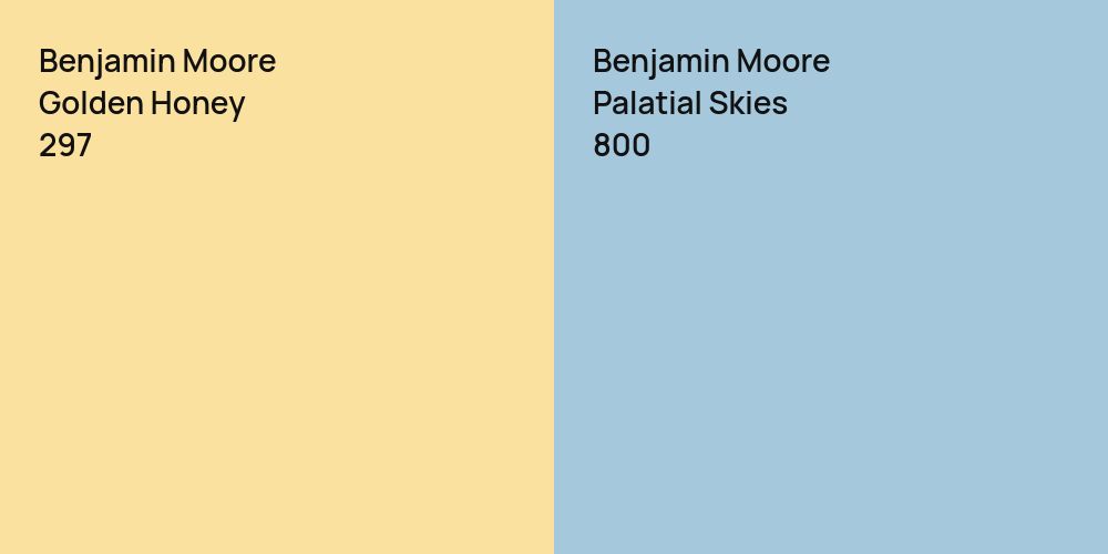 Benjamin Moore Golden Honey vs. Benjamin Moore Palatial Skies