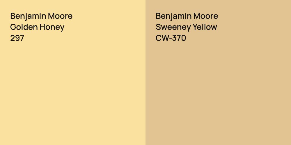 Benjamin Moore Golden Honey vs. Benjamin Moore Sweeney Yellow