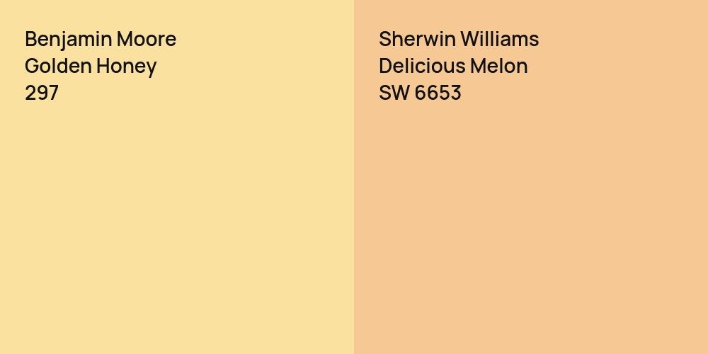 Benjamin Moore Golden Honey vs. Sherwin Williams Delicious Melon