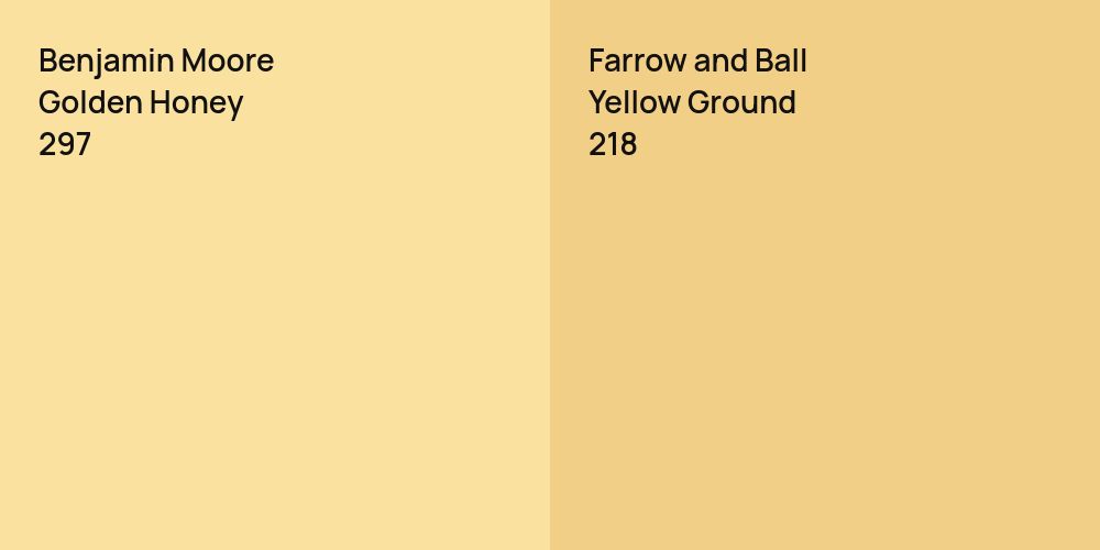 Benjamin Moore Golden Honey vs. Farrow and Ball Yellow Ground