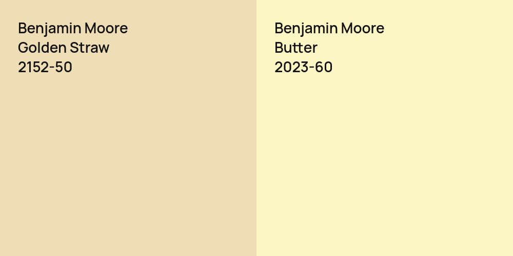 Benjamin Moore Golden Straw vs. Benjamin Moore Butter