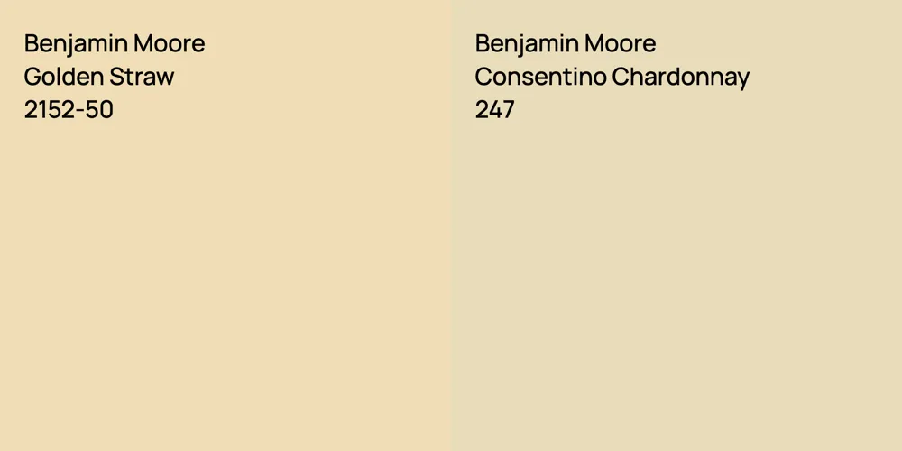 Benjamin Moore Golden Straw vs. Benjamin Moore Consentino Chardonnay