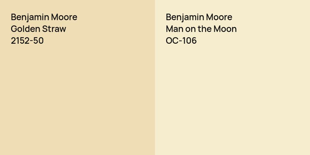 Benjamin Moore Golden Straw vs. Benjamin Moore Man on the Moon