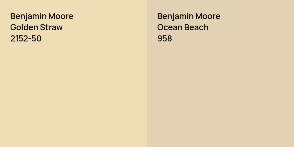 Benjamin Moore Golden Straw vs. Benjamin Moore Ocean Beach