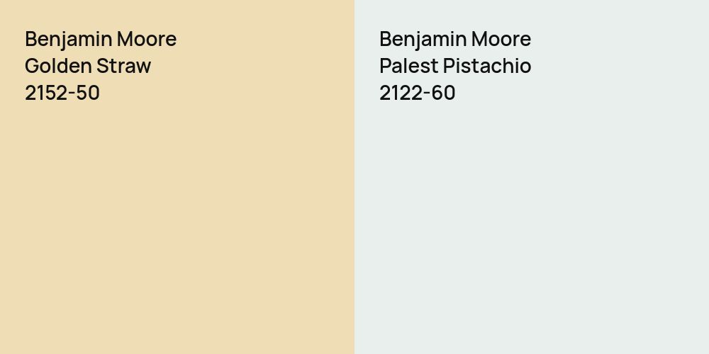 Benjamin Moore Golden Straw vs. Benjamin Moore Palest Pistachio