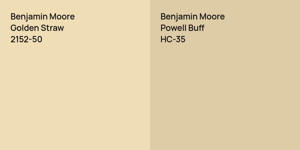 Benjamin Moore Golden Straw vs. Benjamin Moore Powell Buff