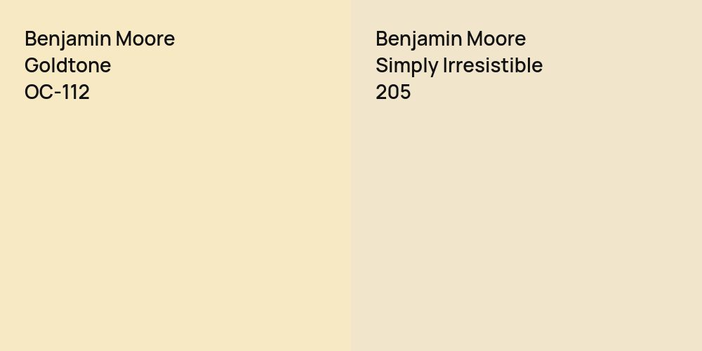 Benjamin Moore Goldtone vs. Benjamin Moore Simply Irresistible