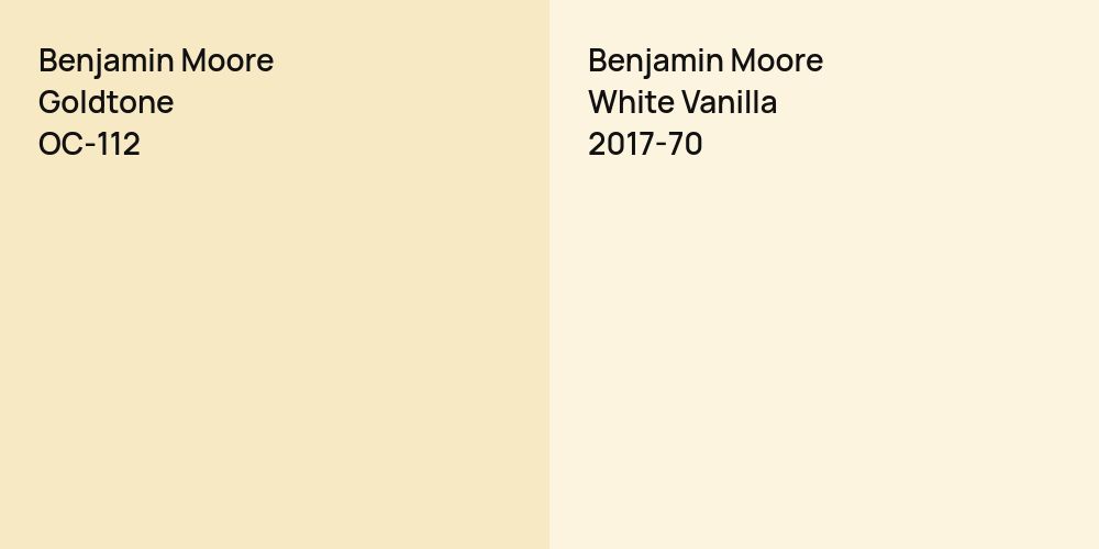 Benjamin Moore Goldtone vs. Benjamin Moore White Vanilla