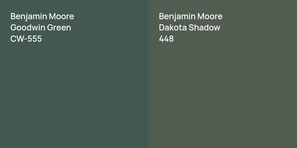 Benjamin Moore Goodwin Green vs. Benjamin Moore Dakota Shadow