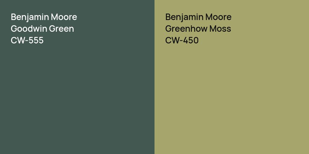 Benjamin Moore Goodwin Green vs. Benjamin Moore Greenhow Moss