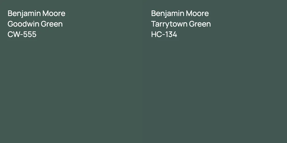 Benjamin Moore Goodwin Green vs. Benjamin Moore Tarrytown Green