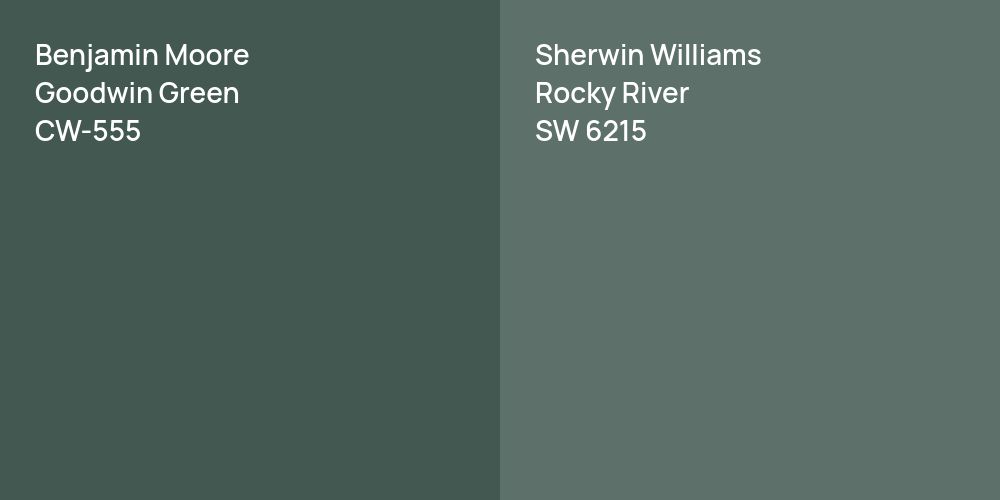 Benjamin Moore Goodwin Green vs. Sherwin Williams Rocky River