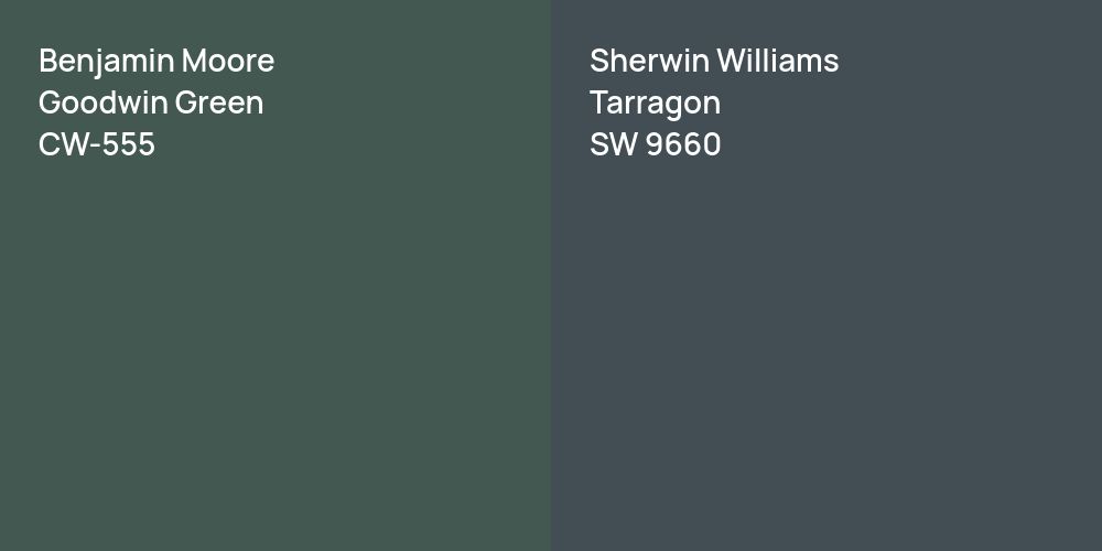 Benjamin Moore Goodwin Green vs. Sherwin Williams Tarragon