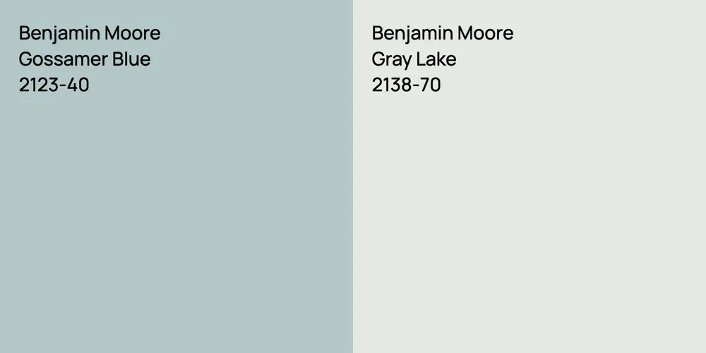 Benjamin Moore Gossamer Blue vs. Benjamin Moore Gray Lake