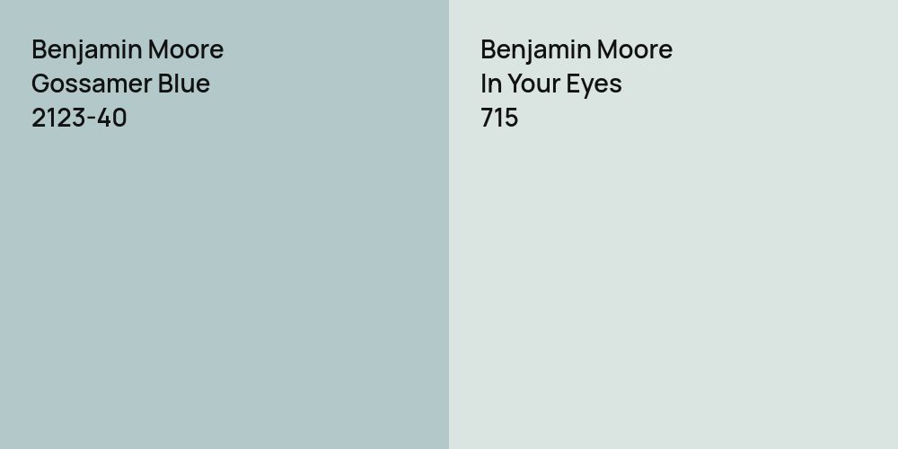 Benjamin Moore Gossamer Blue vs. Benjamin Moore In Your Eyes