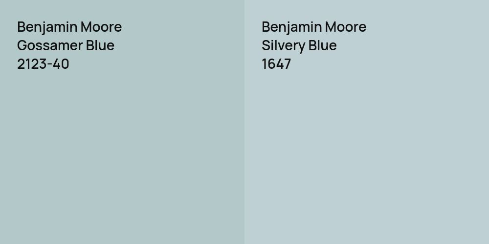 Benjamin Moore Gossamer Blue vs. Benjamin Moore Silvery Blue