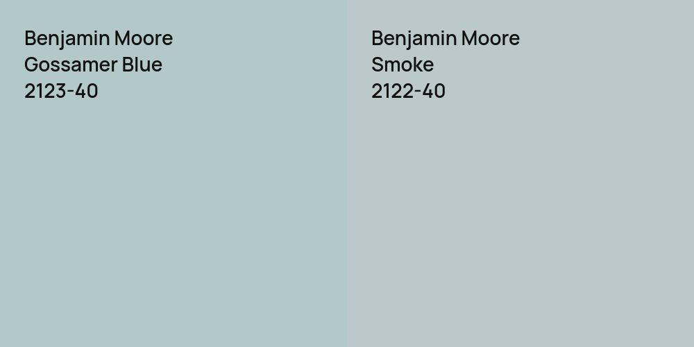 Benjamin Moore Gossamer Blue vs. Benjamin Moore Smoke