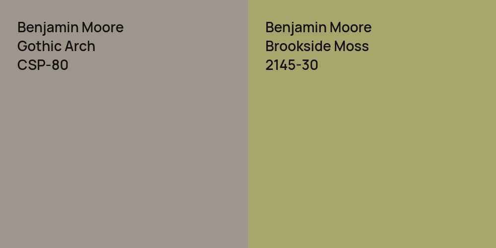 Benjamin Moore Gothic Arch vs. Benjamin Moore Brookside Moss