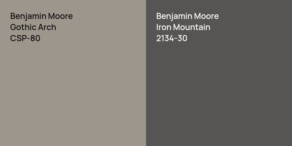 Benjamin Moore Gothic Arch vs. Benjamin Moore Iron Mountain