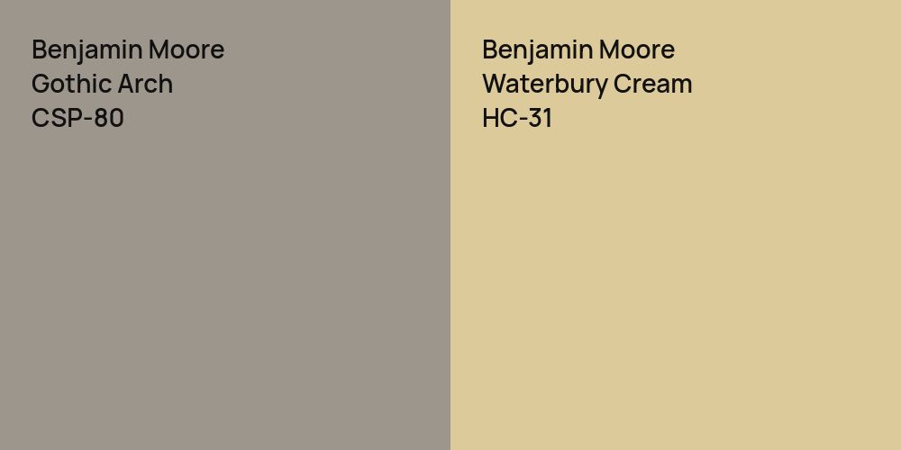 Benjamin Moore Gothic Arch vs. Benjamin Moore Waterbury Cream