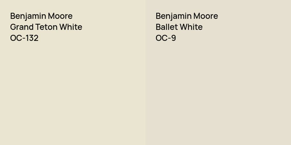 Benjamin Moore Grand Teton White vs. Benjamin Moore Ballet White