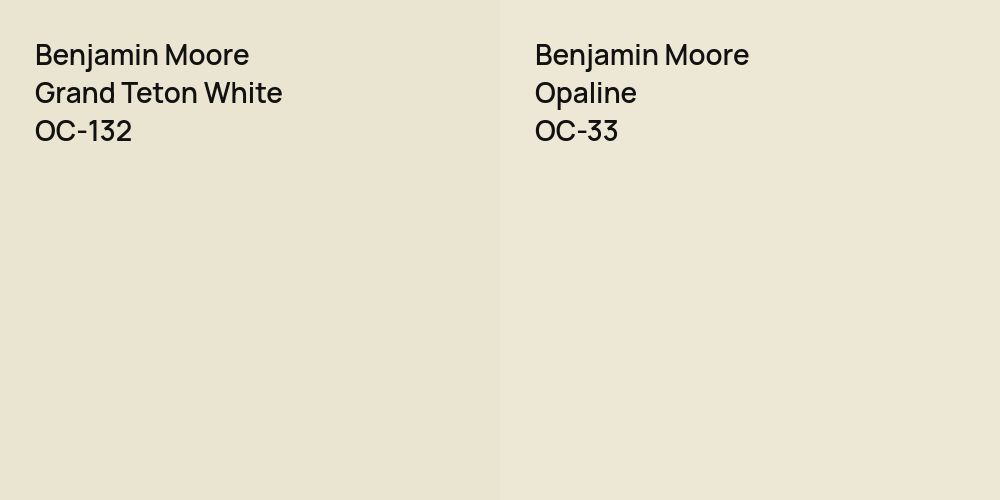 Benjamin Moore Grand Teton White vs. Benjamin Moore Opaline