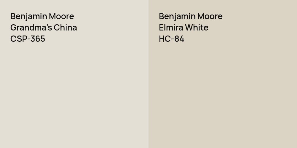 Benjamin Moore Grandma's China vs. Benjamin Moore Elmira White