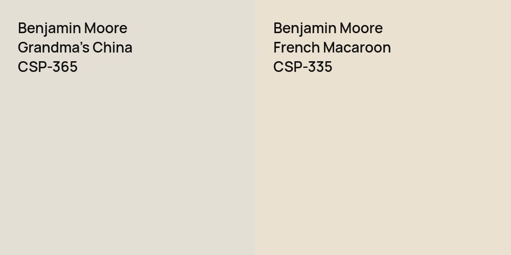 Benjamin Moore Grandma's China vs. Benjamin Moore French Macaroon