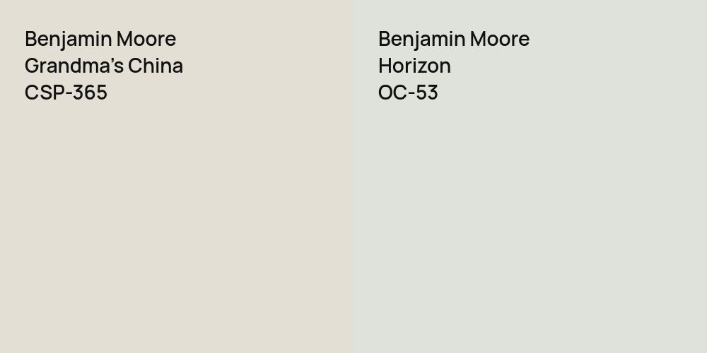 Benjamin Moore Grandma's China vs. Benjamin Moore Horizon