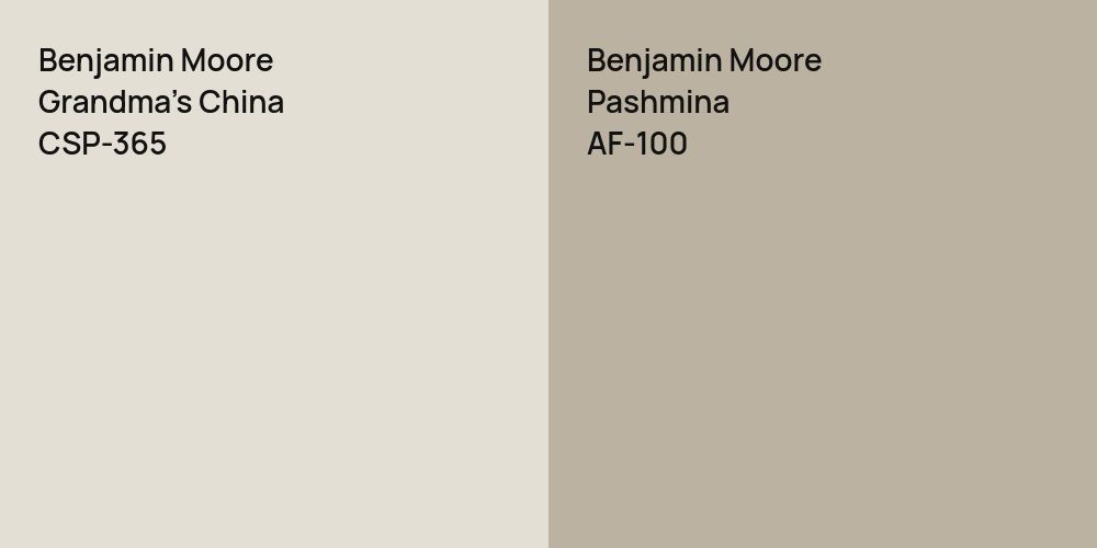 Benjamin Moore Grandma's China vs. Benjamin Moore Pashmina