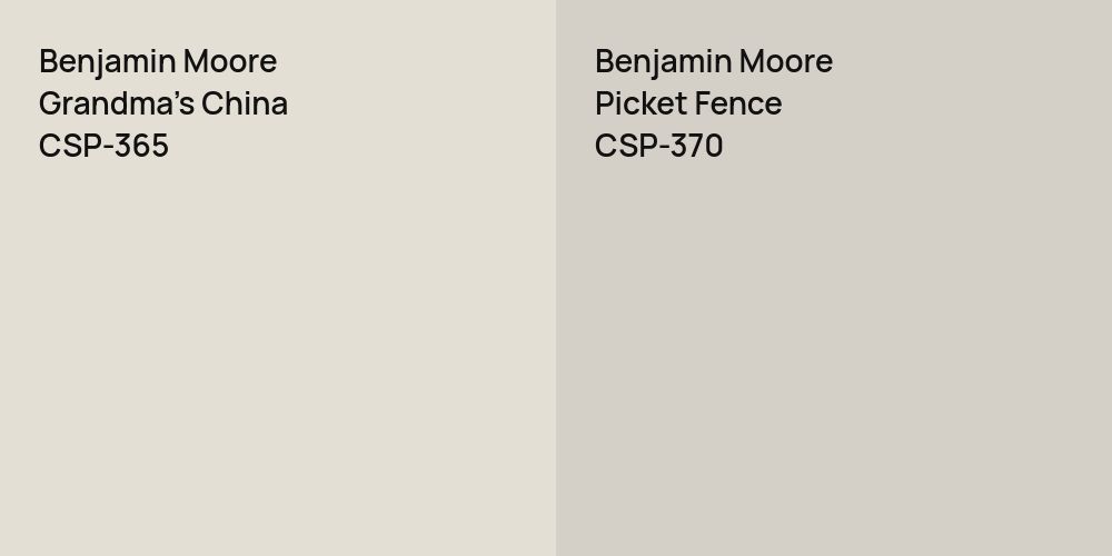 Benjamin Moore Grandma's China vs. Benjamin Moore Picket Fence