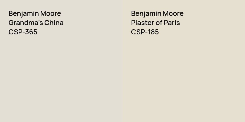 Benjamin Moore Grandma's China vs. Benjamin Moore Plaster of Paris