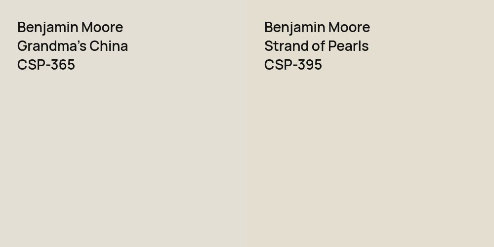 Benjamin Moore Grandma's China vs. Benjamin Moore Strand of Pearls