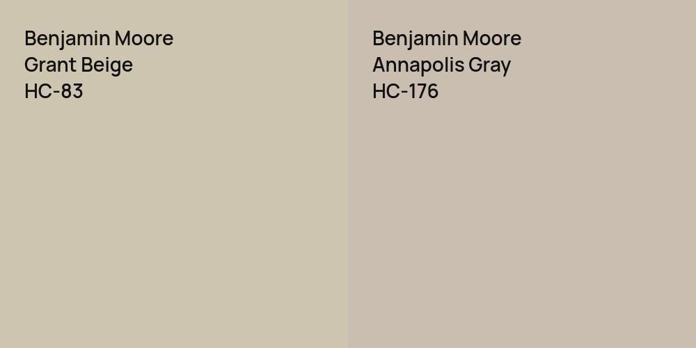 Benjamin Moore Grant Beige vs. Benjamin Moore Annapolis Gray