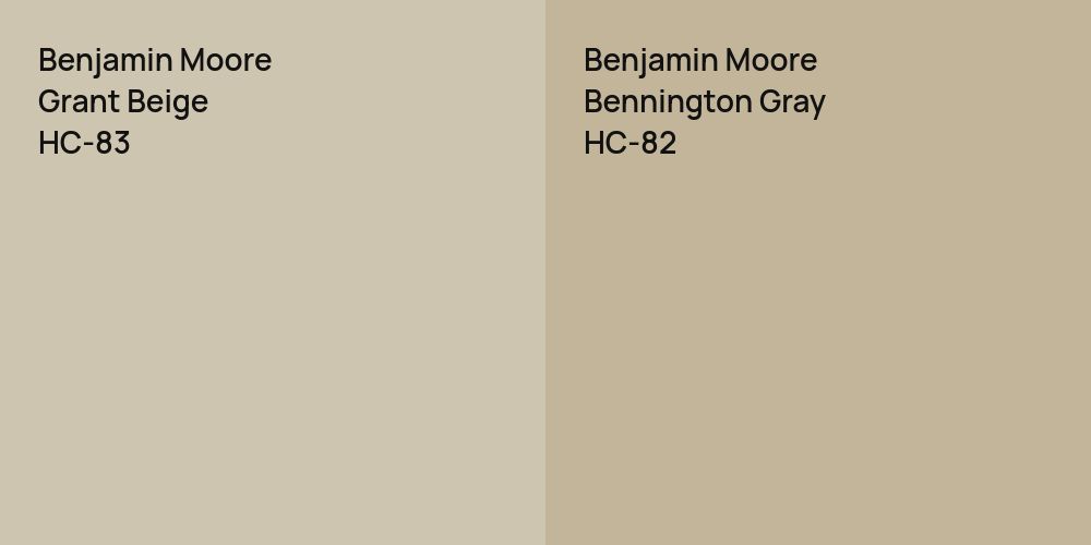 Benjamin Moore Grant Beige vs. Benjamin Moore Bennington Gray