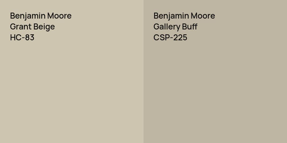 Benjamin Moore Grant Beige vs. Benjamin Moore Gallery Buff