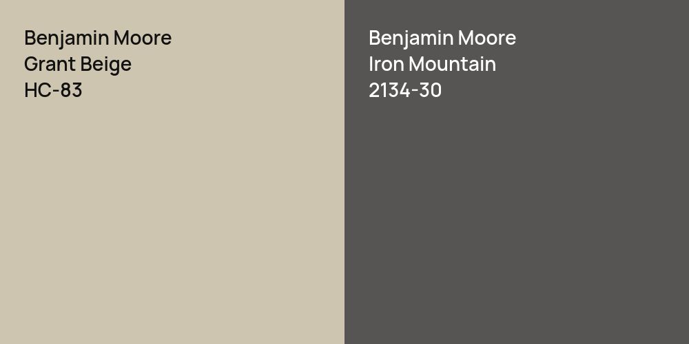 Benjamin Moore Grant Beige vs. Benjamin Moore Iron Mountain