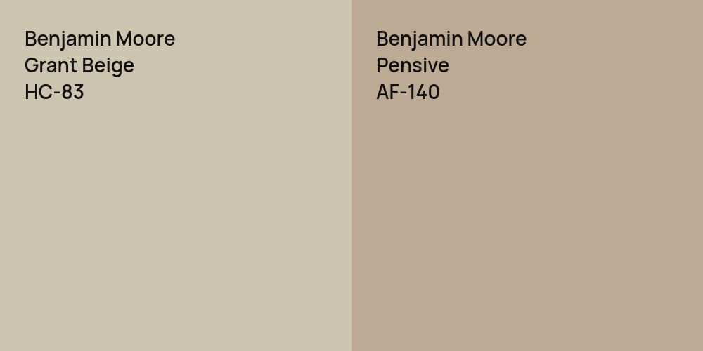 Benjamin Moore Grant Beige vs. Benjamin Moore Pensive