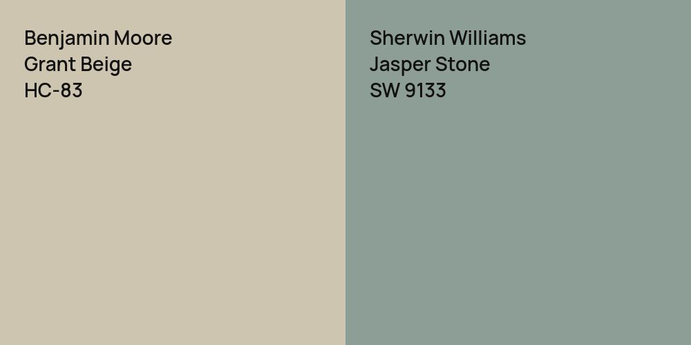 Benjamin Moore Grant Beige vs. Sherwin Williams Jasper Stone