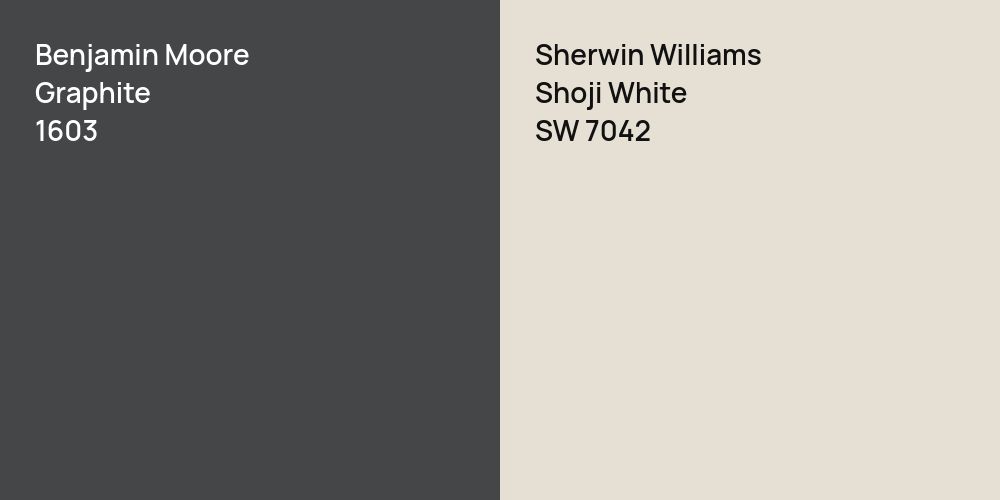 Benjamin Moore Graphite vs. Sherwin Williams Shoji White