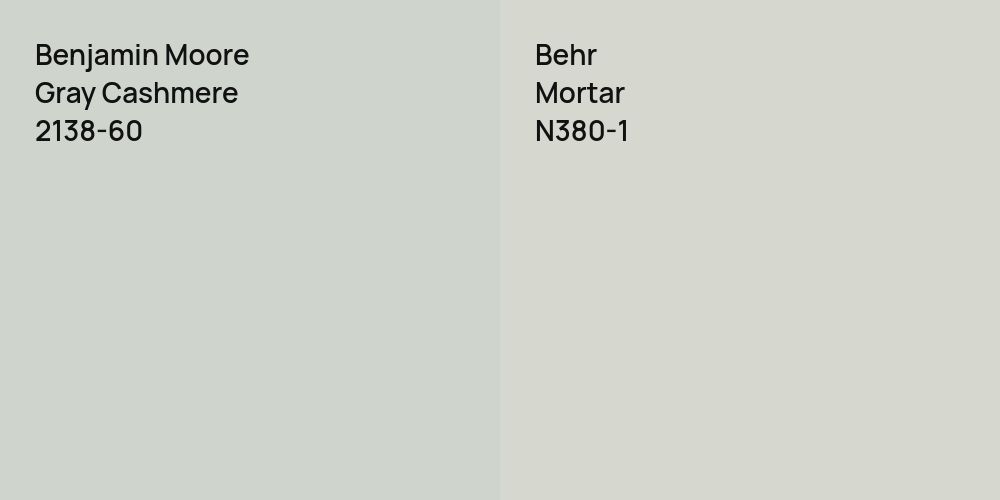 Benjamin Moore Gray Cashmere vs. Behr Mortar