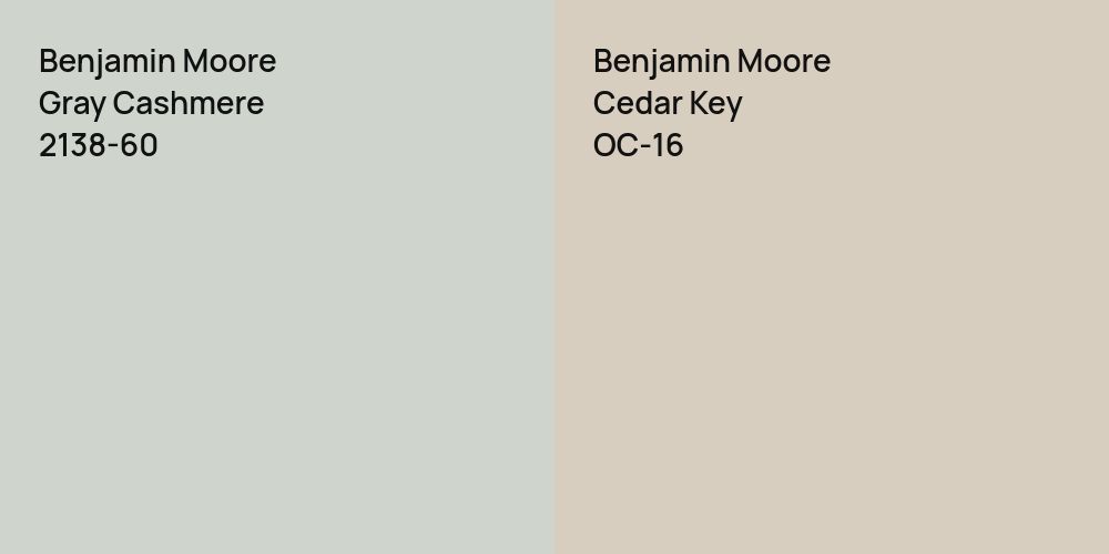 Benjamin Moore Gray Cashmere vs. Benjamin Moore Cedar Key